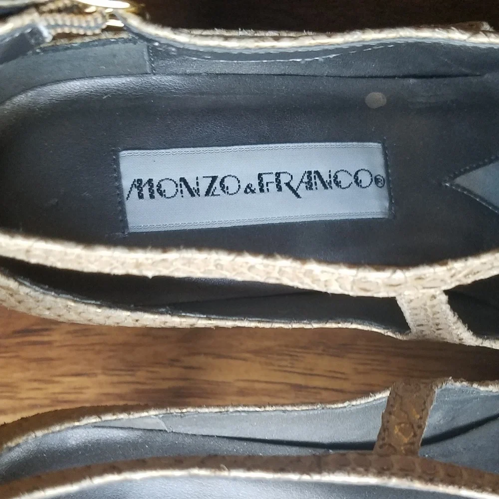Alfonzo & Franco Golden Beige scale pattern shoes